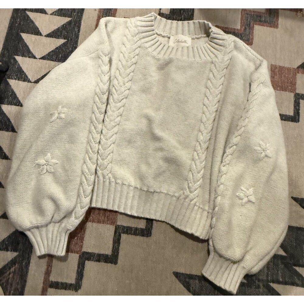 Cleobella Women's thick Knit Long Sleeves Round Neck Pullover Sweater Size S